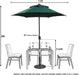 Patio Umbrella Outdoor Umbrella Patio Market Table Umbrella with Push Button Tilt and Crank for Garden, Lawn, Deck, Backyard & Pool
