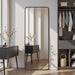48"X14" Door Hanging Full Length Mirror, Floor Mirror Freestanding,Full Body Mirrors with Adjustable Stand for Bedroom Living Room Cloakroom, Rounded Rectangle, Black