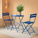 Premium Frame Patio Bistro Set, Folding Outdoor Patio Furniture Sets, 3 Piece Patio Set of Folding Patio Table and Chairs, Peacock Blue