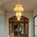 Luxurious Gold Crystal Five Tier Chandelier Ceiling