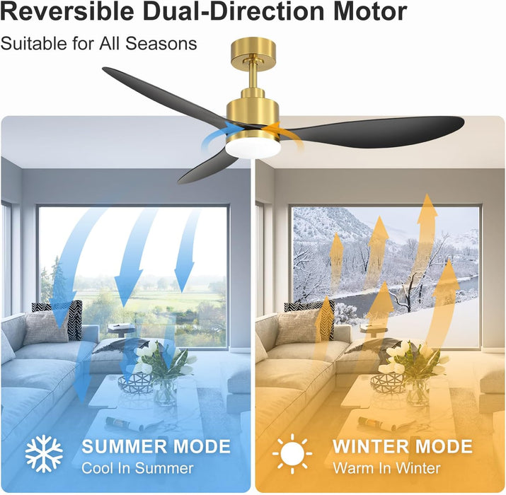 Contemporary 52 Inch Dc Motor Ceiling Fan With Remote