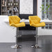 Breni Velvet Diamond Tufted Swivel Adjustable Height Barstools, Set of 2, Yellow