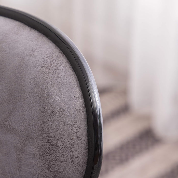 Masaccio Weathered Gray Upholstery Airlift Adjustable Swivel Barstool with Chrome Base, Set of 2