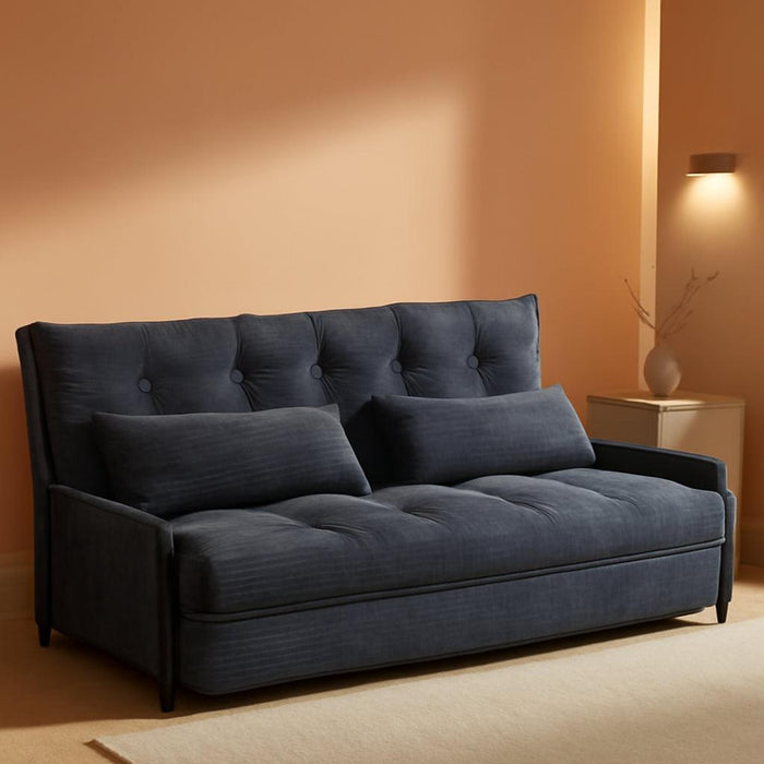 Adjustable Floor Sofa Couch with 2 Pillows, Multi-Functional Bean Bag Bed, 5-Position Foldable Lazy Sofa Sleeper Bed with Armrest, Versatile Floor Seating for Reading, Dark Grey, Double