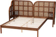 Cascadia Mid-Century Modern Walnut Brown Wood King Size Wingback Platform Bed