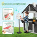 Kids Wooden Playhouse for Outdoor, Cottage with Sink, Picnic Table, Mailbox, Flowerpot Holders, Age 3-8 (Gray&White)