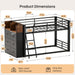 SpaceSaving TwinOverTwin Metal Loft Bed StorageDrawers