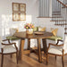 round Dining Table for for 4-6 People, 47-Inch Circle Kitchen Table with Reinforced Cross Brace, Farmhouse Dining Room Furniture for Living Room, Apartment, Restaurant, Walnut Brown
