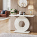 Modern Console Table with Geometric Base, 40 Inch Wood Entryway Table Sofa Table Narrow Long, Contemporary Accent Table for Living Room, Entryway, Hallway