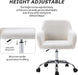 Faux Fur Makeup Vanity Chair,Home Office Desk Chair with Wheels, White