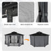 13x15 Ft Gray Hardtop Aluminum Gazebo OutdoorPatio