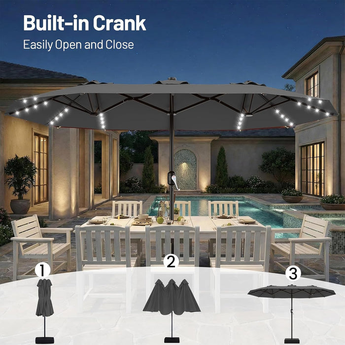 lights for rectangular patio umbrella Amazon.com : SANLUCE Rectangle with solar lights, 10x6.5ft umbrella outdoor patio with Tilt & Crank Market Umbrella 6 Sturdy Ribs UV Protection Waterproof Garden Deck Backyard Pool, Turquoise these vibrant lights shine for up to 8 hours 13Ft Rectangular Patio Umbrella With