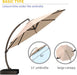 12Ft Offset Cantilever Patio Umbrella with Base Included, Large round Aluminum Outdoor Umbrella, 360° Rotation & Infinite Tilt, Heavy Duty Frame for Deck Pool Backyard, Beige