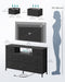 BELLAH Collection - Dresser for Bedroom with Outlets and LED Lights, TV Stand for Tvs up to 55 Inches, Chest of Drawers, 8 Drawers, Steel, Industrial, Modern, Ink Black ULGS433BH02S