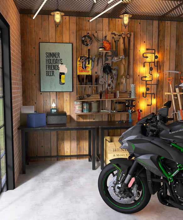 51'' Home Office Desk Modern Computer Desk 51.2X 23.6X29.5 Inches PC Table with Thicken Frame Industrial Style Sturdy Metal Frame Furniture for Writing Gaming Black+Black - ShipItFurniture