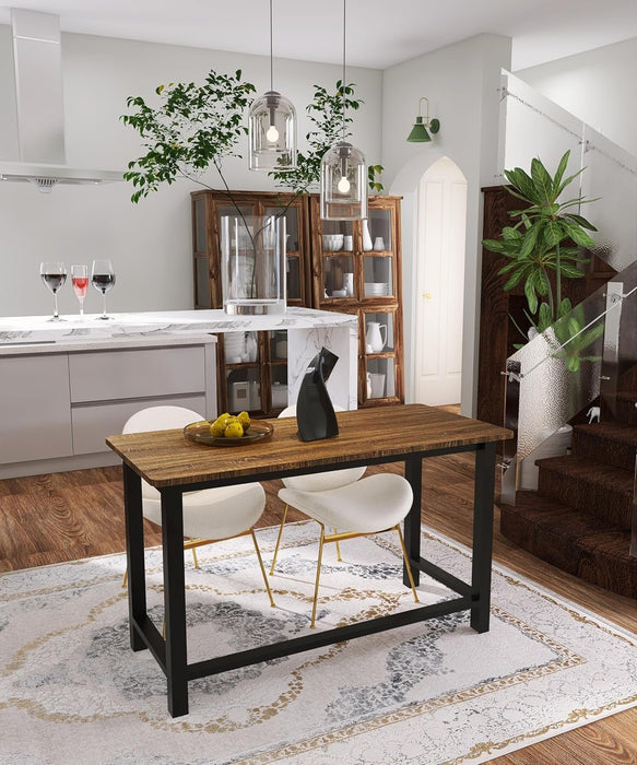 51'' Home Office Desk Modern Computer Desk 51.2X 23.6X29.5 Inches PC Table with Thicken Frame Industrial Style Sturdy Metal Frame Furniture for Writing Gaming Rustic Brown+Black - ShipItFurniture