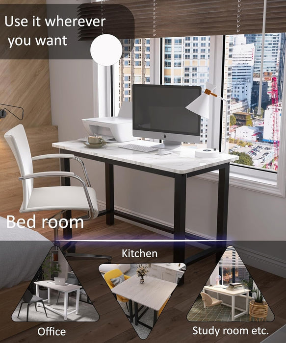 51'' Home Office Desk Modern Computer Desk 51.2X 23.6X29.5 Inches PC Table with Thicken Frame Industrial Style Sturdy Metal Frame Furniture for Writing Gaming Rustic Brown+Black - ShipItFurniture