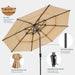 9FT 3-Tier Patio Umbrella, Vented Outdoor Market Table Umbrella | 5-Year Fade Resistant Commercial Canopy with UPF50+ UV Protection. Push Button Tilt & Crank for Pool, Backyard, Deck Shade