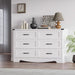 6-Drawer Dresser for Bedroom – 47" Wide Modern Wooden Chest with Natural Wood Texture, TV Stand & Storage, Metal Corner Brackets, Wood Drawer Organizer for Living Room, Hallway