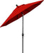 GSPT908302-5403 9' round Aluminum Market, Crank Lift, Push Button Tilt, Black Pole, Sunbrella Jockey Red Patio Umbrella, 9-Feet