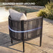 4 Piece Patio Furniture Set, Rattan Side Arm & Back, Semicircular Design