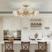 Goldtone Eight Light Sputnik Flush Mount Chandelier