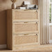 Extra Large 3 Drawers Rattan File Cabinet with Lock