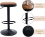 Modern Swivel Bar Stools Set of 2 Adjustable Counter Height Backless Barstools with Metal Base Leather Upholstered round Bar Stool Chairs for Kitchen Island/Pub/Breakfast Bar, Brown