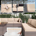 13PCS Outdoor Patio Furniture Set with 43" 55000BTU Gas Propane Fire Pit Table PE Wicker Rattan Sectional Sofa Patio Conversation Sets,Khaki
