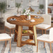 43"-59" Extendable round Dining Table for 4-8, Cross Leg | Modern Kitchen Oval Dining Table with Removable Leaves, Wood Base with Storage Shelf for Kitchen Living Room, Walnut