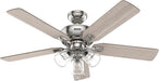 Rosner, Indoor, Ceiling Fan, Standard Mount, 52 Inch, Brushed Nickel