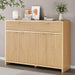 55" Fluted Sideboard Buffet Cabinet with Storage, Modern Credenza Oak