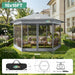 16X16 Pop up Gazebo on Clearance, Hexagonal Outdoor Canopy Tent with Mosquito Netting，Adjustable Height and 256 Square Ft of Shade for Party, Backyard, Gardens with Vented Top（Gray）