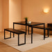 Louis Modern Studio Collection Soho Dining Table with Two Benches (3 Piece Set) - Espresso