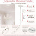 Small White 5-Light Crystal Chandelier, Modern Glass Chandelier Lighting Fixture, Small Chandelier for Bedroom, Dining Room, Living Room, Kitchen, Foyer, Girls Room Ceiling Light