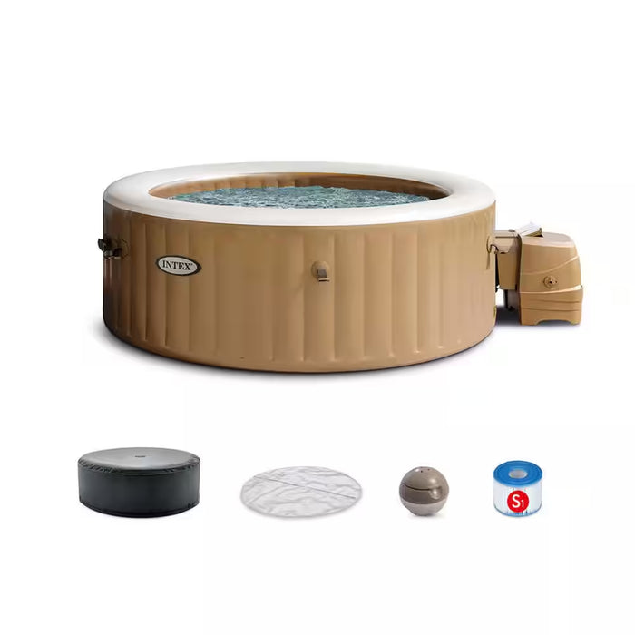 Purespa 4-Person 120-Jet Inflatable Hot Tub Spa Set