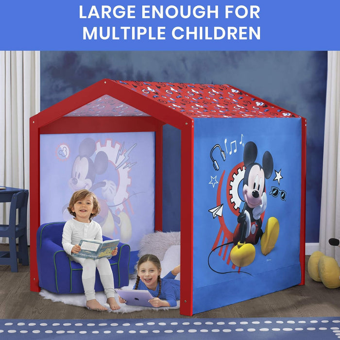 Disney Mickey Mouse Indoor Playhouse with Fabric Tent for Boys and Girls by , Great Sleep or Play Area for Kids - Fits Toddler Bed