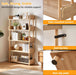 5 Tier Bookshelf, Free Standing Wooden Bookcase with Open Storage Shelves, Sturdy Shelf Organization Display Rack for Living Room, Bedroom, Home Office, Oak Color YD-BC006R
