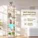 360° Rotating Bookshelf, Revolving Bookcase with Open Display Storage, round Book Shelf Tower, Freestanding Space Saving Vertical Storage Organizer for Living Room Bedroom, Corner Furniture
