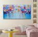 3D Paintings, Modern Abstract Oil Painting Hand Painted on Canvas Abstract Artwork Picture Wall Decoration for Living Room - Gorgeous Flowers Wall Art-24X48 Inch