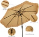 9Ft Hula Thatched Hawaiian Style Tiki Umbrella with Crank & Tilt, UPF 50+ Nylon Thatch & 220GSM Polyester Canopy, 8 Heavy-Duty Steel Ribs for Outdoor, Patio, Beach, Pool, Backyard, Garden