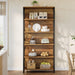 Industrial Six Tier Tall Bookshelf BrownAndBlackFinish
