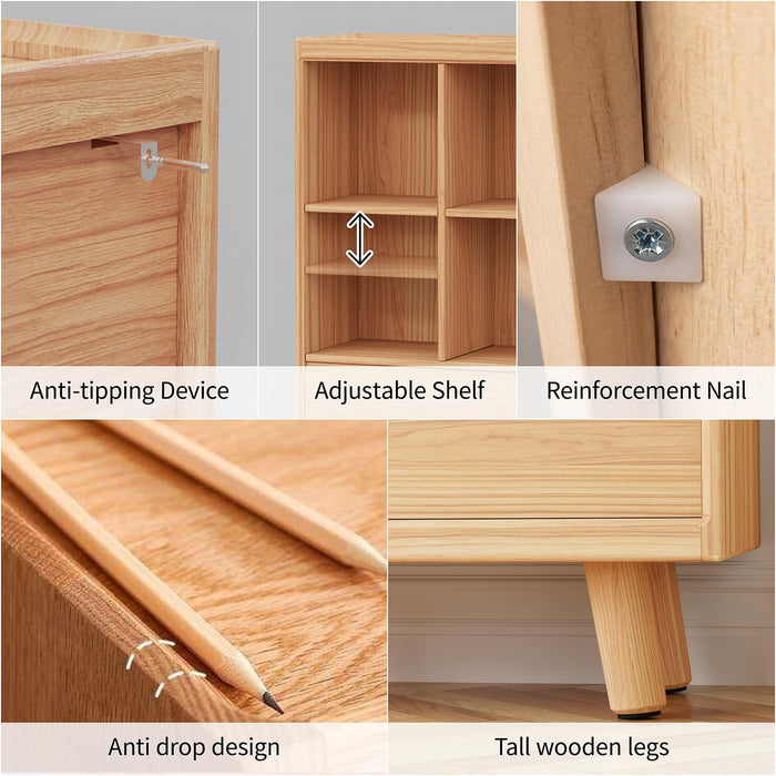 SolidWood 8 CubeBookcase Featuring Stowable Drawers