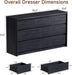 Modern 7 Drawers Dresser for Bedroom, 55" Wide Bedroom Dressers & Chest of Drawers W/Curved Profile, Mid Century Wood Dressers with Handleless Design, Large Dresser for Bedroom Living Room