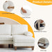 U-Shape Sectional Sofa Couch 111" Modern 4-Seat Sofa with Chaises Corduroy Fabric Upholstered Covertible Couch with Wood Grain Legs for Living Room, Reception Room, Apartment, Beige