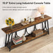 70.9 Inch Extra Long Console Table, Industrial Sofa Table behind Couch with 2 Tier Storage Shelf, Narrow Entryway Hallway Accent Table for Living Room, Rustic Brown