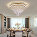 24Inch Gold LuxCrystalLED Remote Flush Mount Light