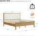 Queen Size Platform Bed Frame, with Boucle Upholstered Headboard & Wooden Slats Support, Modern Farmhouse Style Bed, No Box Spring Required, Large under Bed Storage, Easy Assembly, Natural