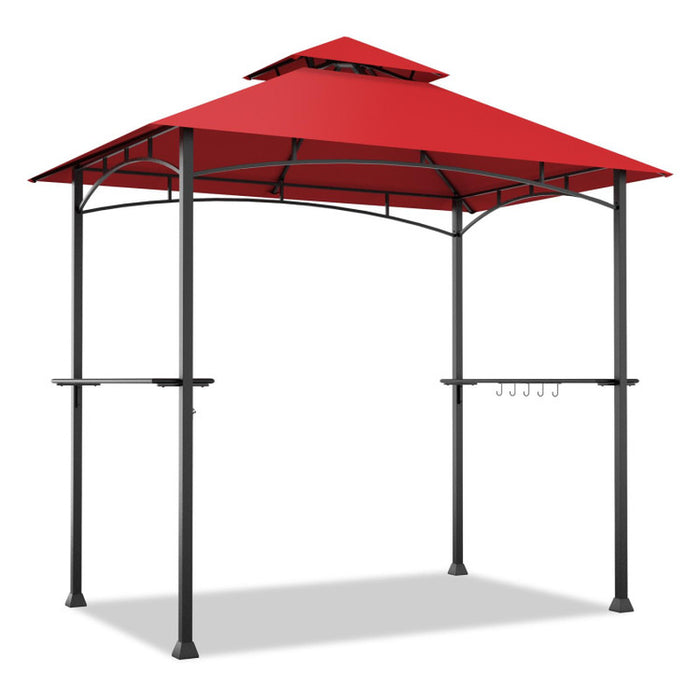 8 X 5 Feet Outdoor Double-Tiered Barbecue Grill Gazebo Canopy Tent BBQ Shelter