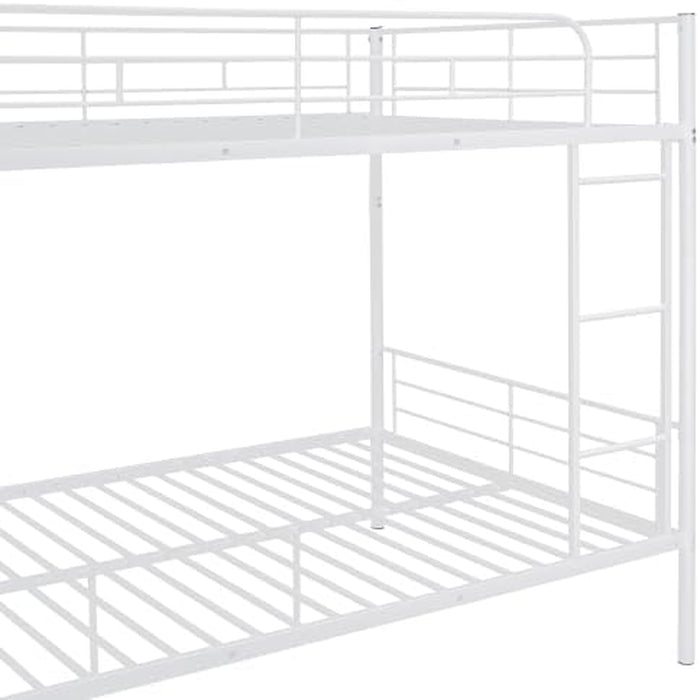 White FullOverFullIndustrialStrength Metal Bunk Bed Guardrail